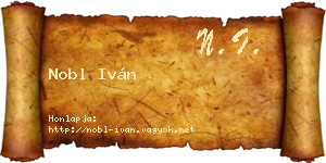 Nobl Iván névjegykártya